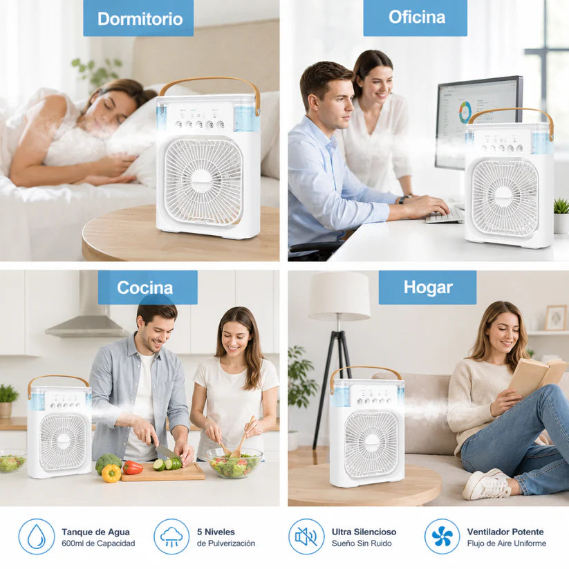 Ventora™ - Ventilador Humidificador Portátil 3 en 1